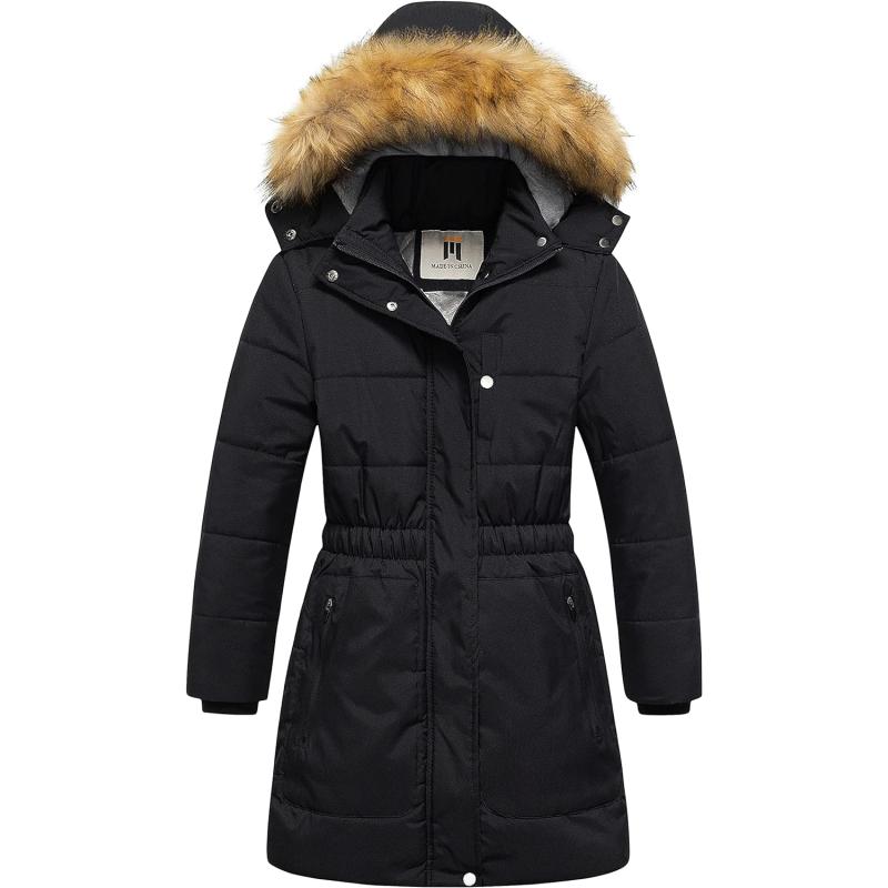 CREATMO US Girl’s Long Length Winter Coat Parka Water Resistant Puffer ...