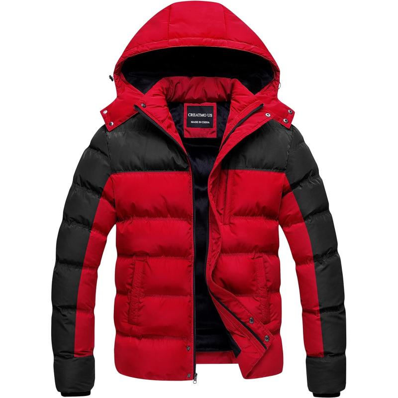 CREATMO US Men’s Puffer Jacket Waterproof Winter Parka jacket Warm ...