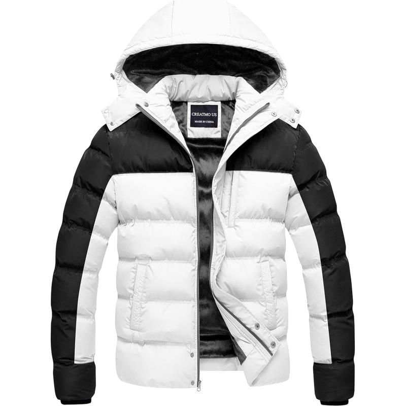 CREATMO US Men’s Puffer Jacket Waterproof Winter Parka jacket Warm ...